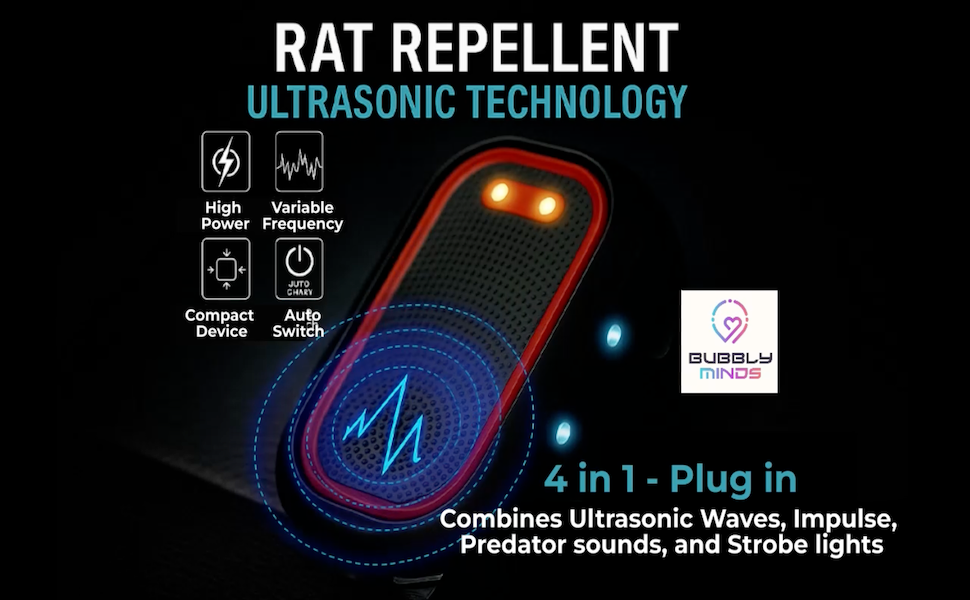 BubblyMinds Ultrasonic Car Rat Repeller — 5th Gen | Plug & Play | Protects Engine from Rat Damage
